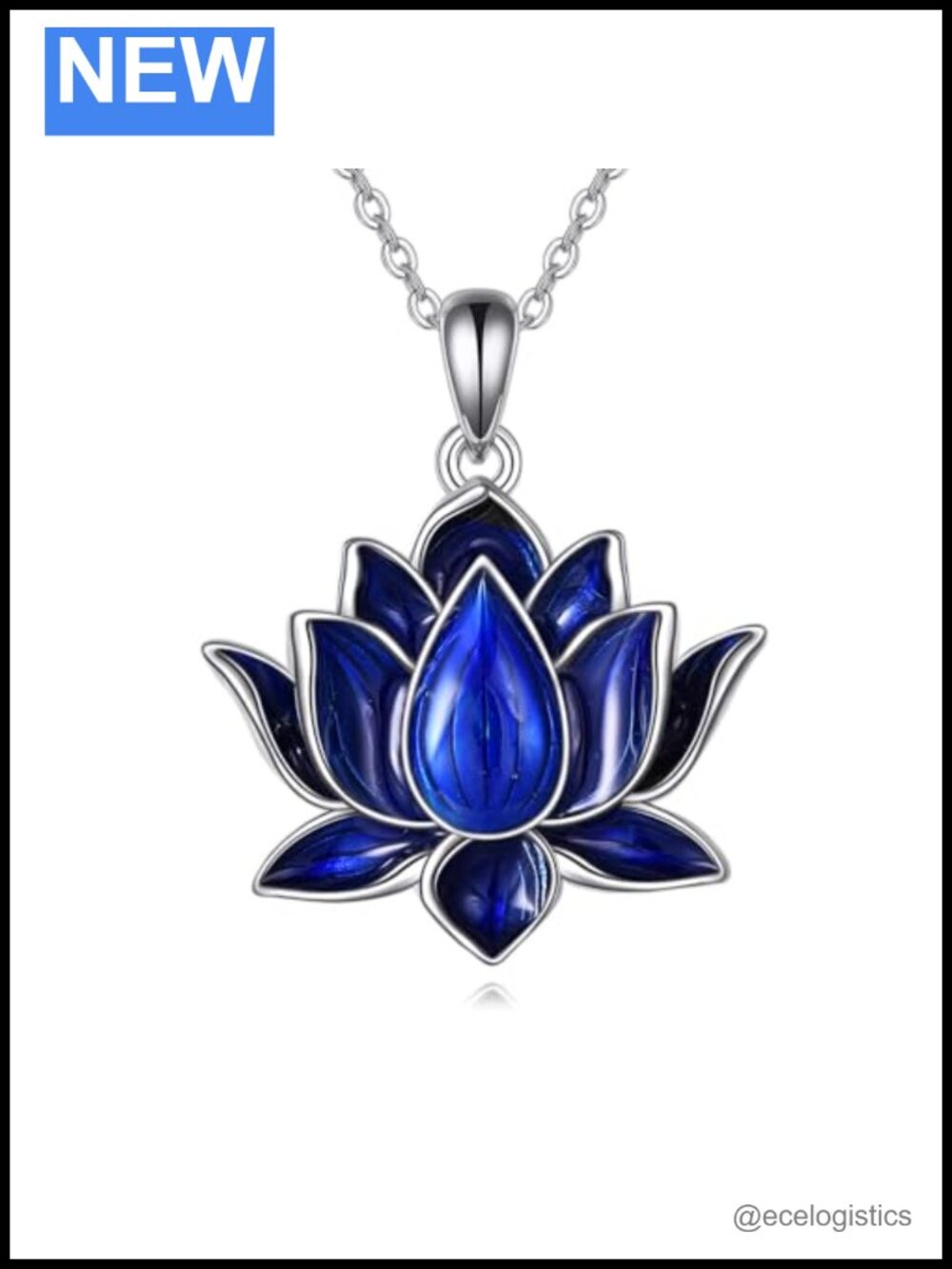 925 Sterling Silver Lotus Flower Necklace 18-20" Adjustable Gift for Women
